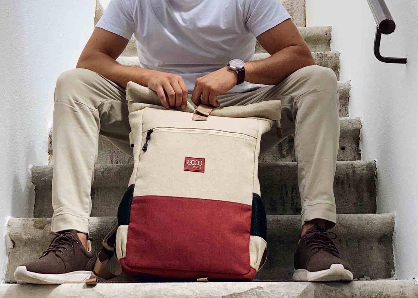 Everyday Rugzak in Beige en Rood