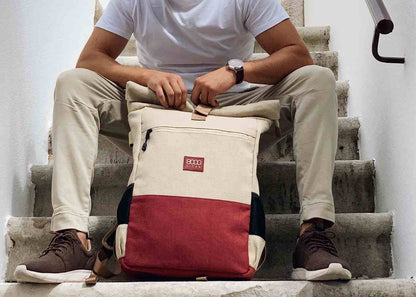 Everyday Rugzak in Beige en Rood