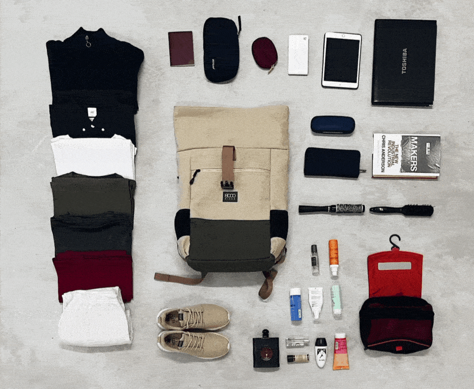 Everyday Rugzak in Beige en Rood