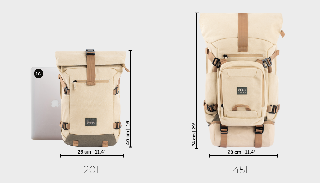 Nomad Rugzak in Beige en Groen