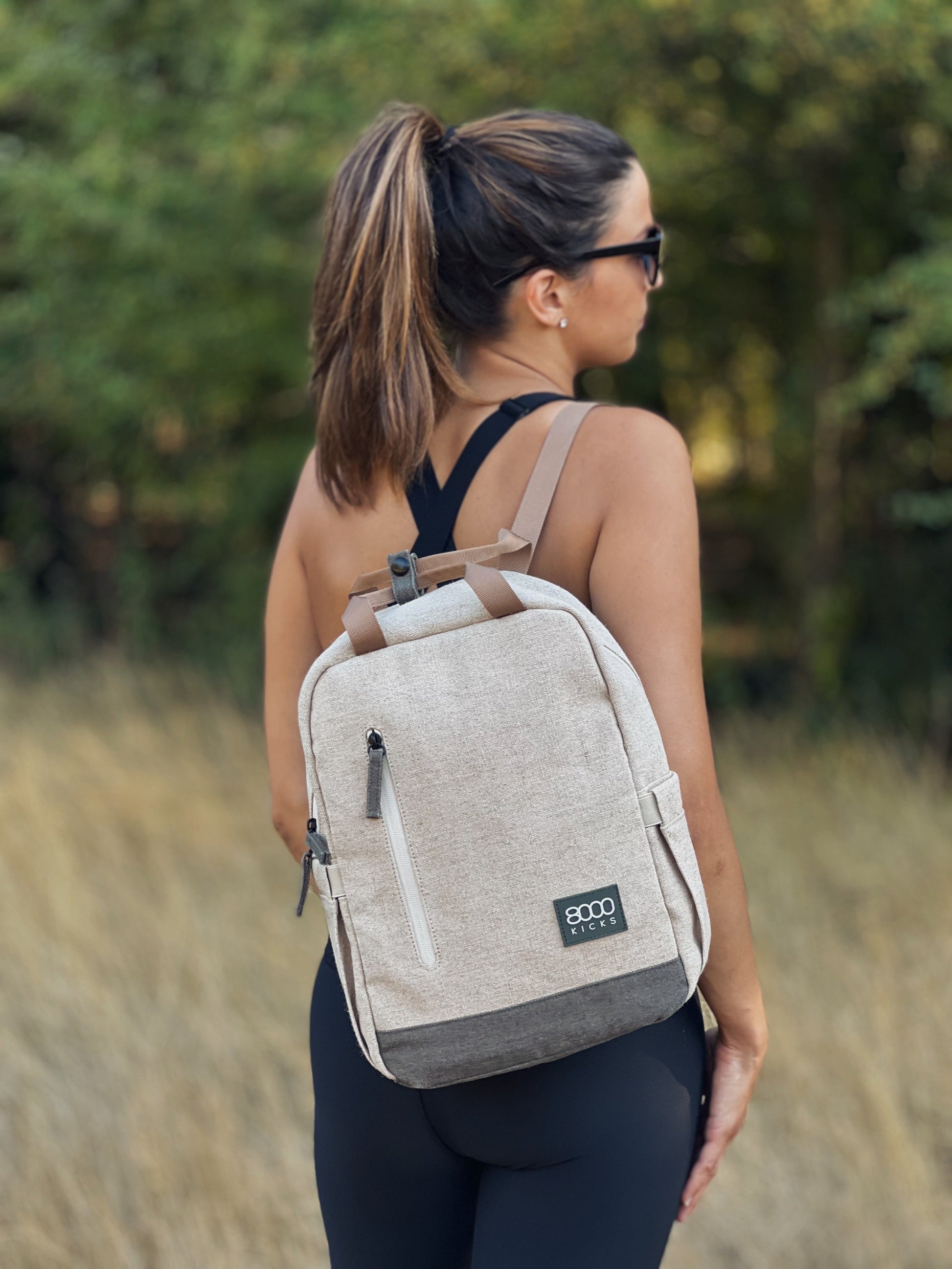 Kleine Hennep Rugzak in Beige en Groen
